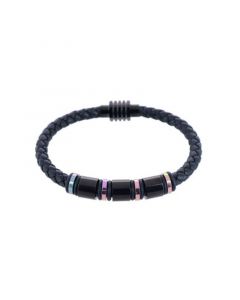 Subtle Color Magnetic Secure Clasp Leather Bracelet