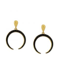 Black Spinel Crescent Drop Earrings (1-1/8 ct. t.w.) in 14k Gold-Plated Sterling Silver