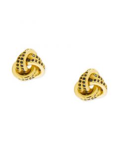 Black Spinel Love Knot Stud Earrings (5/8 ct. t.w.) in 14k Gold-Plated Sterling Silver