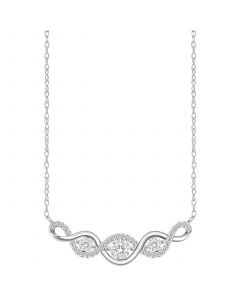 Diamond Swirl 18" Collar Necklace (1/4 ct. t.w.) in 10k White Gold