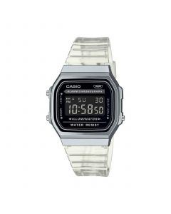 Unisex Casio Digital Vintage-Like Clear Resin Watch, 36.3mm, A168XES-1BVT