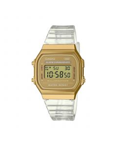 Unisex Casio Digital Vintage-Like Clear Resin Watch, 36.3mm, A168XESG-9AVT