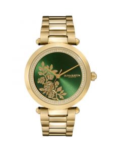 Women's Signature Floral Ion Plated Gold-Tone Steel Bracelet Watch 34mm