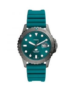 Men's Three-Hand Date Green Silicone Strap Watch 42mm