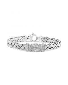 EFFY® Diamond Pavé Woven Link Bracelet (1/4 ct. t.w.) in Sterling Silver