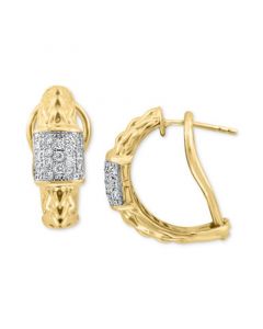 EFFY® Diamond Extra Small Hoop Earrings (3/8 ct. t.w.) Earrings in 14k Gold-Plated Sterling Silver, 0.33"