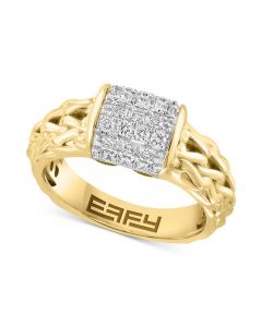 EFFY® Diamond Cluster Braided Ring (3/8 ct. t.w.) in 14k Gold-Plated Sterling Silver