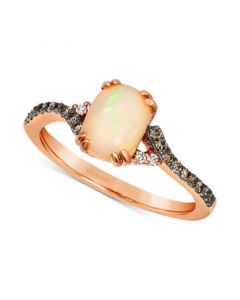 Neopolitan Opal (5/8 ct. t.w.) & Diamond (1/5 ct. t.w.) Ring in 14k Rose Gold