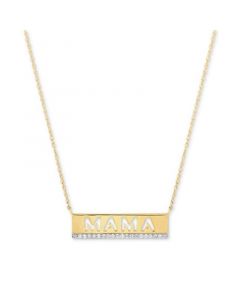 Diamond Mama Cutout Bar 18" Pendant Necklace (1/10 ct. t.w.) in 14K Gold-Plated Sterling Silver