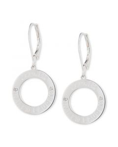 Diamond Circle Logo Drop Earrings (1/20 ct. t.w.) in Sterling Silver