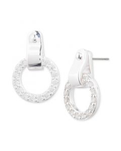 Cubic Zirconia Buckle Stud Earrings in Sterling Silver