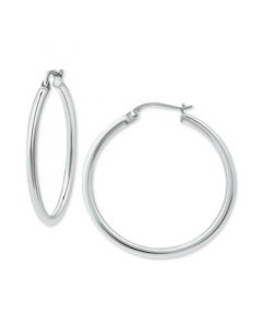 Polished Small Hoop Earrings in Sterling Silver, 1", Created for Macy's