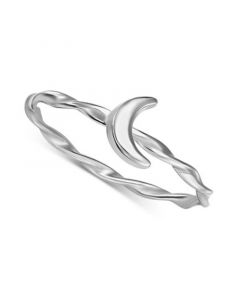 Crescent Moon Twist Band Ring in Sterling Silver, Created for Macy's