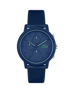 Men's L 12.12. Chrono Navy Blue Silicone Strap Watch 43mm