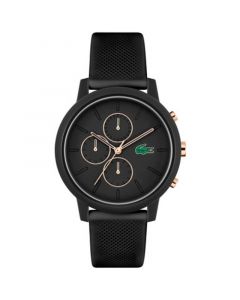 Men's L 12.12. Chrono Black Silicone Strap Watch 43mm