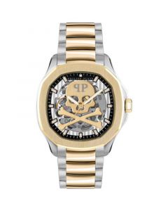 Men's Automatic Skeleton Spectre Two-Tone Stainless Steel Bracelet Watch 42mm