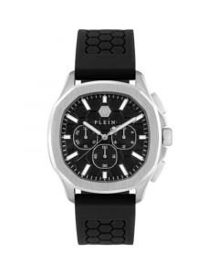 Men's Chronograph Spectre Black Silicone Strap Watch 44mm