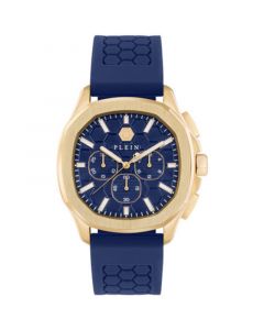 Men's Chronograph Spectre Blue Silicone Strap Watch 44mm