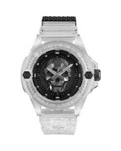 Men's The $kull Transparent Silicone Strap Watch 45mm