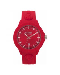 Men's 3 Hand Date Quartz Tokyo Red Silicone Watch, 43mm