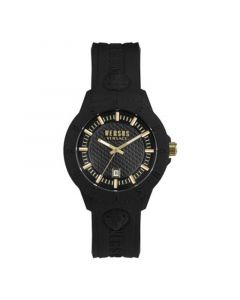 Men's 3 Hand Date Quartz Tokyo Black Silicone Watch, 43mm