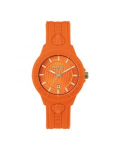 Men's 3 Hand Date Quartz Tokyo Orange Silicone Watch, 43mm