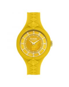 Women's 2 Hand Quartz Fire Island Yellow Silicone Watch, 39mm