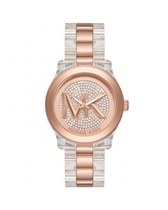 Women's Runway Quartz Three-Hand Clear Castor Oil and Rose Gold-Tone Stainless Steel Watch 38mm