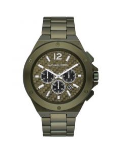 Men's Lennox Quartz Chronograph Olive Stainless Steel Watch 48mm