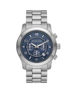 Unisex Runway Quartz Chronograph Silver-Tone Stainless Steel Watch 45mm