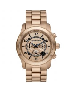 Unisex Runway Quartz Chronograph Beige Gold-Tone Stainless Steel Watch 45mm