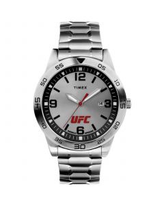 UFC Men's Quartz Legend Stainless Steel Silver-Tone Watch, 42mm