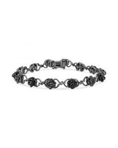 Black Diamond Maleficent Flower Bracelet (1/2 ct. t.w.) in Black Rhodium-Plated Sterling Silver