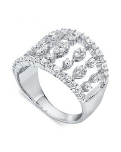 Diamond Openwork Statement Ring (1 ct. t.w.) in 10k White Gold