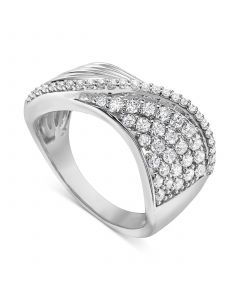 Diamond Swirl Statement Ring (3/4 ct. t.w.) in 10k White Gold