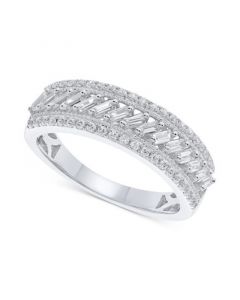 Diamond Three Row Baguette Ring (1/2 ct. t.w.) in 14k White Gold