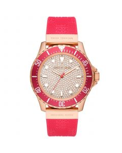 Women's Everest Quartz Three-Hand Geranium Pink Silicone Watch 43mm