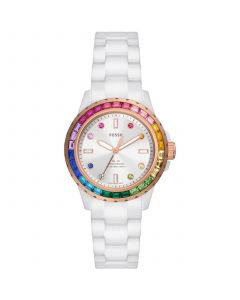 Women's FB-01 Three-Hand White Ceramic Watch, 37mm