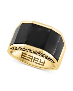 EFFY® Men's Onyx Geometric Ring in 14k Gold-Plated Sterling Silver