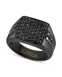 EFFY® Men's Black Spinel Cluster Ring (2-1/2 ct. t.w.) in Black PVD-Plated Sterling Silver