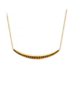 Chocolate Diamond Curved Bar 17" Adjustable Collar Necklace (5/8 ct. t.w.) in 14k Gold