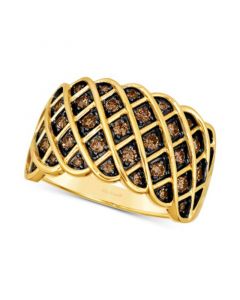 Chocolatier® Chocolate Diamond Lattice Cluster Statement Ring (5/8 ct. t.w.) in 14k Gold