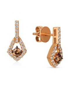 Chocolate Diamond (1/3 ct. t.w.) & Nude Diamond (3/8 ct. t.w.) Drop Earrings in 14k Rose Gold