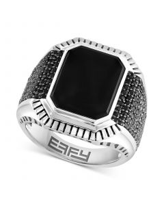 EFFY® Men's Onyx & Black Spinel Statement Ring in Sterling Silver