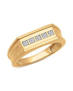 Men's Diamond Squared Band (1/10 ct. t.w.) in 18k gold-plated sterling silver