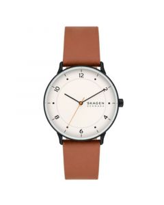 Men's Three-Hand Quartz Riis Medium Brown Leather Watch 40mm