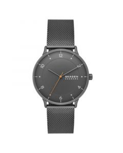 Men's Three-Hand Quartz Riis Gunmetal Stainless Steel Mesh Watch 40mm