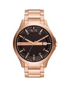 Men's Three-Hand Quartz Date Rose Gold-Tone Stainless Steel Watch 46mm