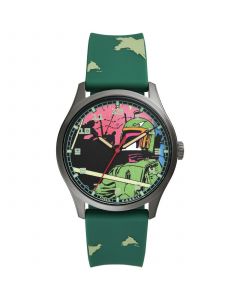 Unisex Special Edition Star Wars Boba Fett Three-Hand Green Silicone Watch, 42mm