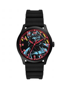 Unisex Special Edition Star Wars Darth Vader Three-Hand Black Silicone Watch, 42mm